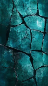 Cracked teal stone surface suggests quiet strength and tension