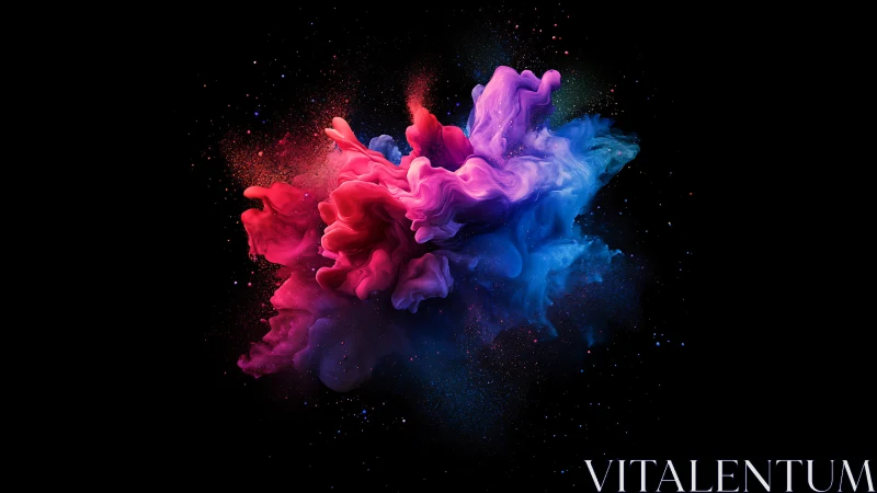 Cosmic ink cloud bursting in vibrant magenta and cyan hues.