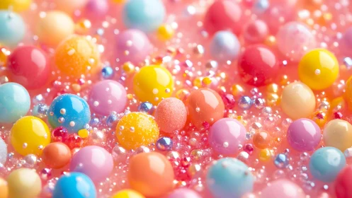 Candy-colored bubble garden in a dreamy sugar swirl.