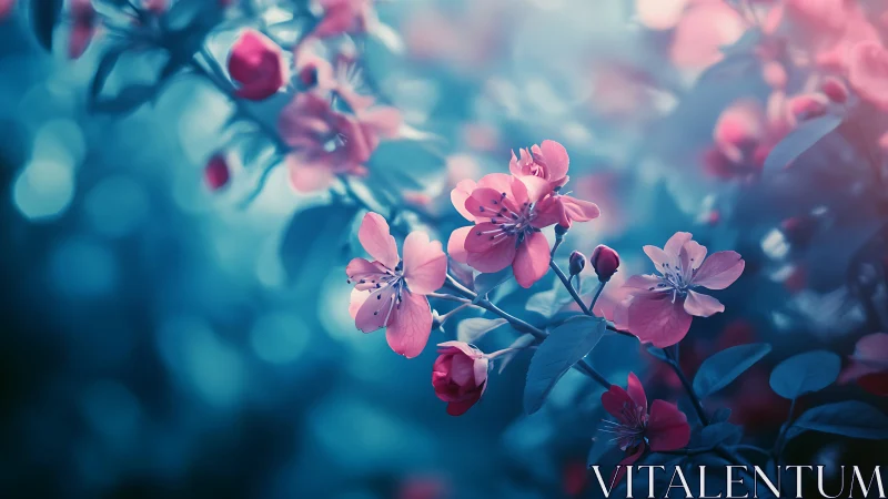 Blooming Serenity in Pink and Blue.