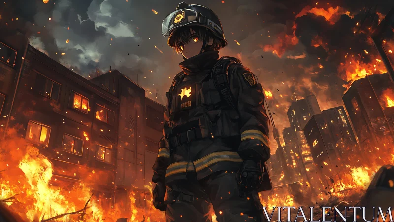 Courage in the Flames: A Firefighter's Stand.