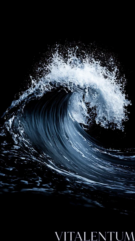 Nocturne wave rearing like a silver-backed sea dragon.