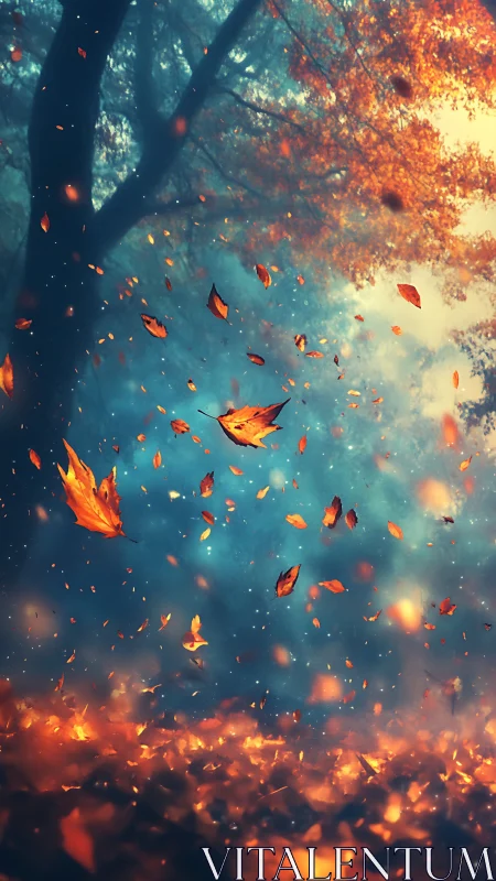 Dancing Flames Meet Autumn Sky in Dreamy Escape.
