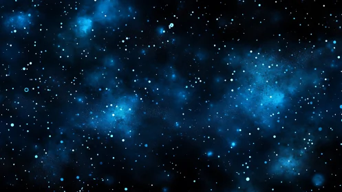 Nebulous starfield with luminous blue cosmic haze.