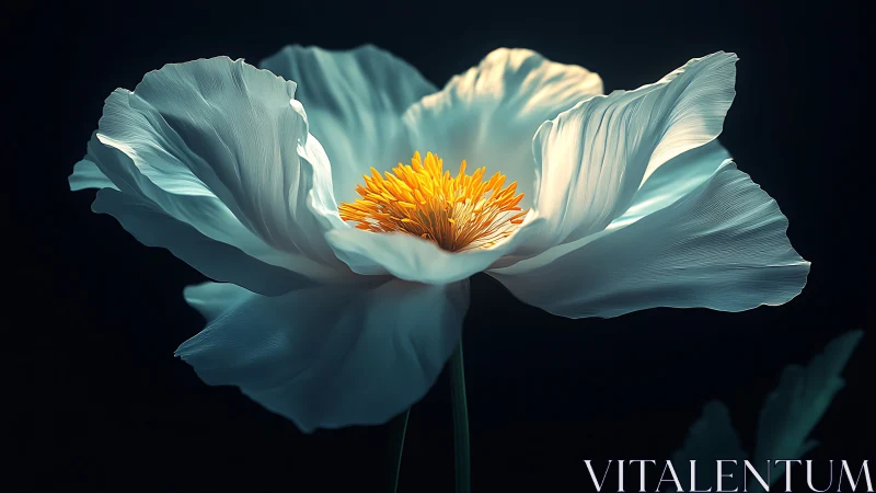 White Cosmos Blooms into Luminous Theater of Gold and Shadow