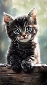 Emerald-Eyed Kitten Commands Moment with Luminous Gaze