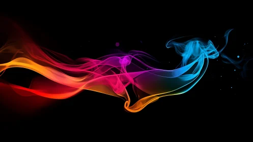 Color-woven smoke ribbons glide like neon silk across night