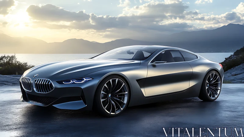 Silver shoreline predator lounges in cinematic sunset light