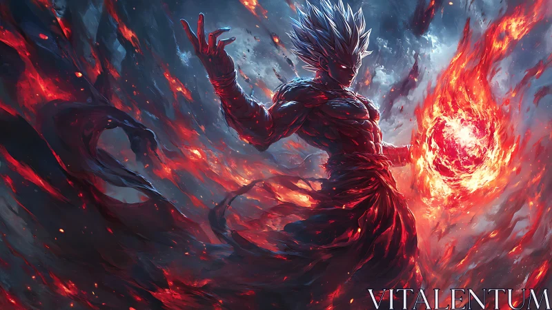 Volumetric fire mage channels turbulent plasma energy sphere