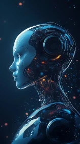 Luminous robotic portrait quietly explores humanlike emotion