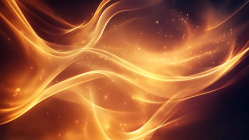 Golden Luminous Ribbons with Particle Dispersion.