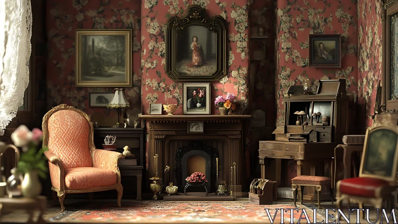 Velvet parlor reverie around a story-soaked fireplace.