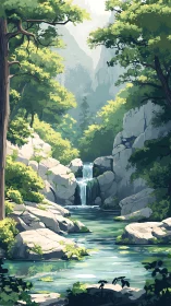 Sunlit Canyon Waters: Where Jade Currents Dance Through Towering Stone