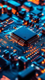 Midnight microchip city hums under neon circuitry skies