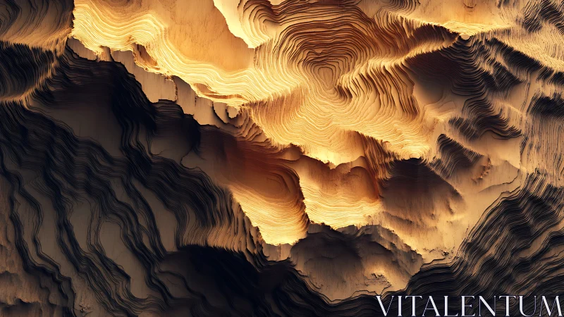 Layered topographic abstraction renders molten sandstone relief