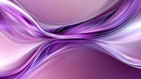 Flowing Abstract Waves in Purple and Pink Gradient Digital Art.