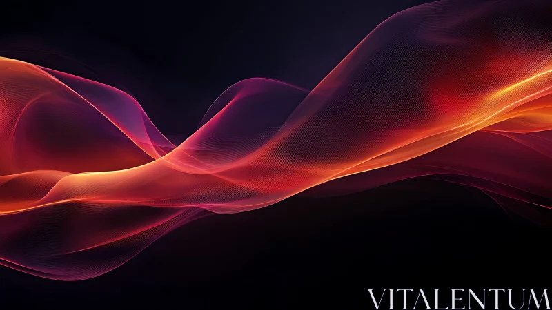 Red and Gold Fluid Motion Against Black Background