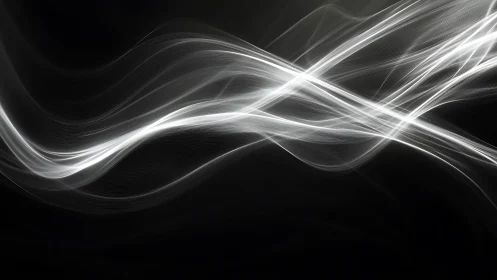 Monochrome luminous wavefront filaments on deep black field