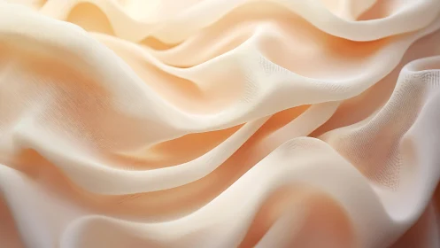 Soft flowing sheer peach fabric in gentle abstract wave pattern.