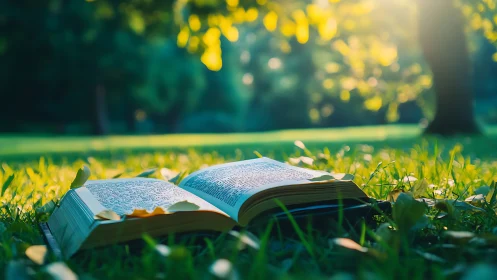 Sunlit meadow novel whispering stories into the grass.