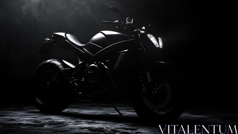 Sport motorcycle in dramatic low key studio lighting.