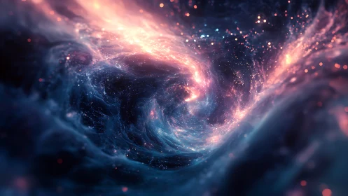 Astrophysical nebula vortex with luminous plasma filaments