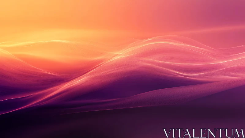 Luminous abstract waves flow through sunset gradients.