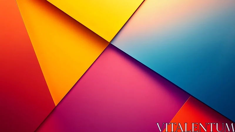 Geometric color planes form bold layered abstract background.