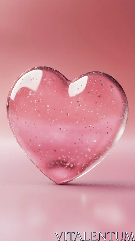 Radiant Pink Heart Glows with Gentle Sparkle