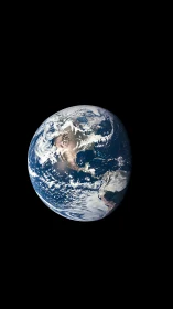 High-orbit Earth observation showing illuminated cloud dynamics