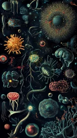 Microbial constellations drift through a deep cosmic petri dish