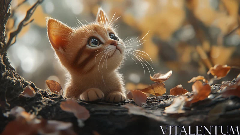 Whisker-Tipped Wonder: Autumn's Most Inquisitive Kitten.