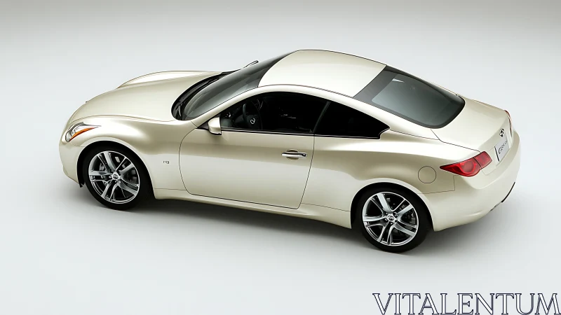 Metallic pearl coupe rendered with high-gloss reflections and soft HDR