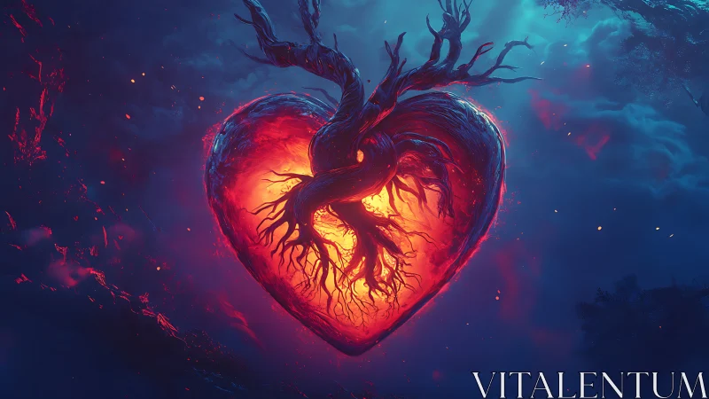 A Glowing Heart Pulses with Life and Energy