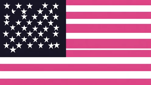Pink and white reinterpretation of the American flag design.