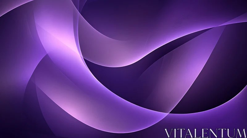 Curved violet gradients form layered abstract luminous ribbons