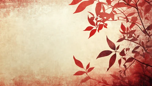 Scarlet leaf silhouettes framing a whispering quiet sky.