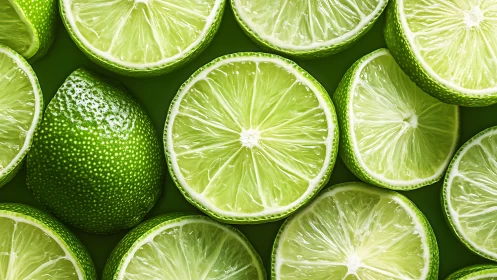 Vibrant lime slices create a fresh, zesty citrus pattern