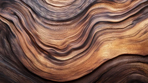 Macro study of undulating wood grain with high relief texture