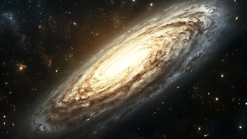 Spiral galaxy rendered in luminous, high-contrast deep space