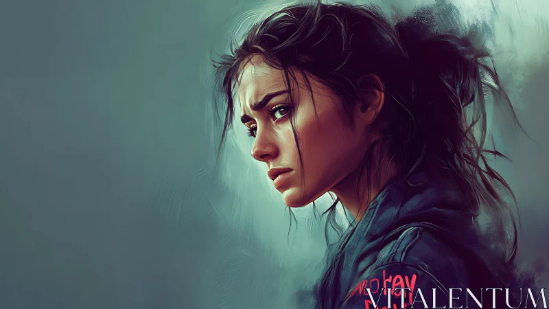 Stormlit gaze carves a quiet rebellion into the dusk air