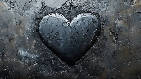 Weathered Heart Form Embedded in Textured Clay Matrix.