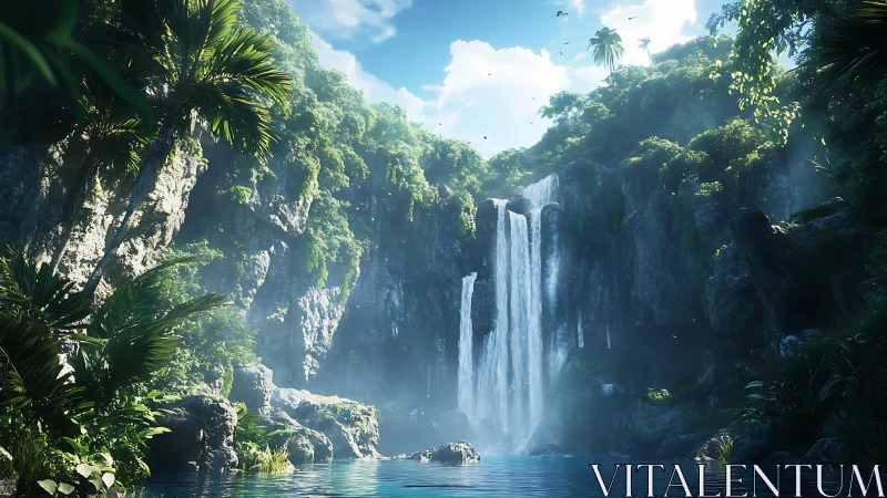 Emerald Cascade: Limestone Sanctuary of Aquamarine Dreams.