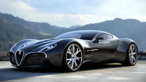 Photorealistic hypercar profile with fluid aerodynamic surfacing.