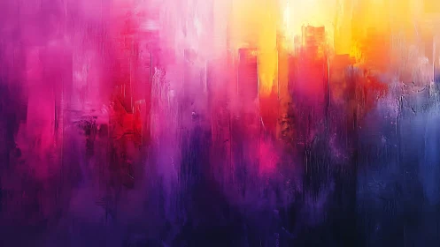 Chromatic vertical skyline abstraction in radiant spectral gradients.