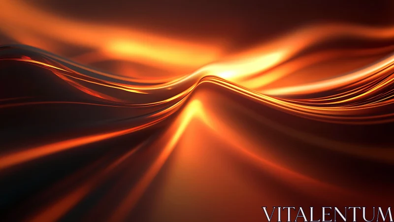 Luminous molten waves flow across a glowing abstract horizon.