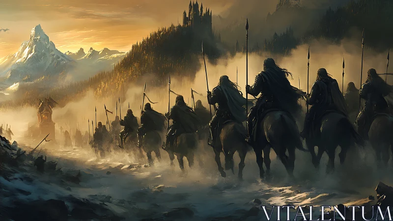 Dawnride of the Shadow Lancers toward the Mistbound Keep.