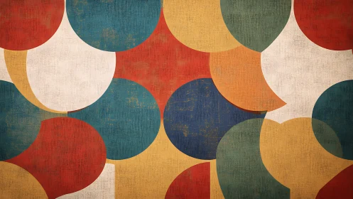 Warm retro circles dancing in a cozy patchwork of color.