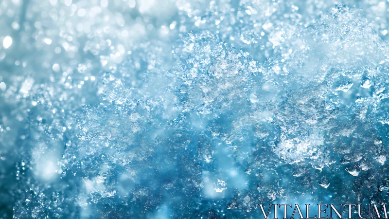 Macro crystalline ice texture with luminous bokeh field.
