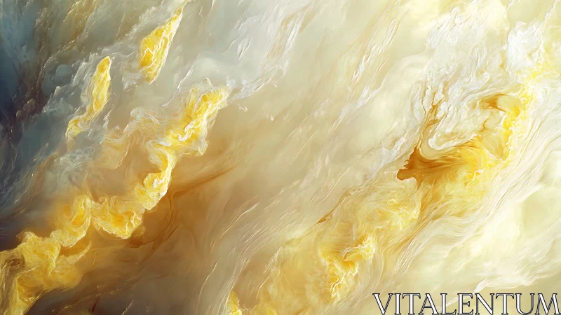 Golden cloud currents swirling through soft ivory light.